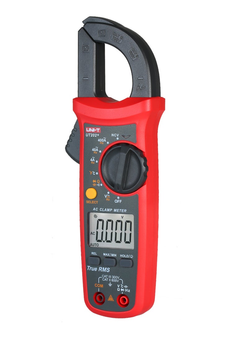 UT202+ Digital Clamp Meter, 4000 Counts True RMS Multimeter Ammeter Voltage NCV Test AC Current Tester - Image 1