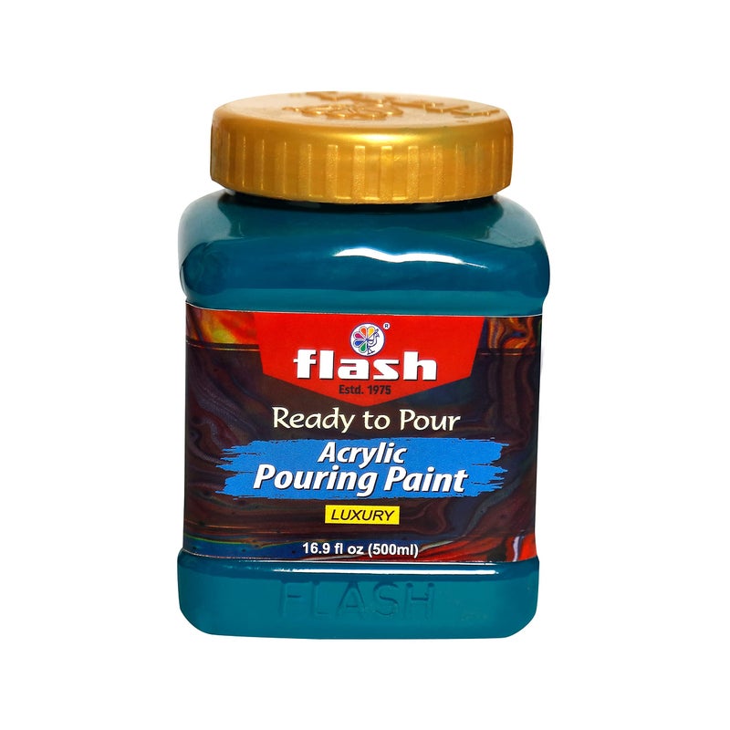 Flash Acrylic Ready to Pour Pouring Paint/Fluid Acrylic 500ml / 16 fl oz Pre-Mixed Water-Based - for Canvas, Wood, Paper, Crafts, Tile, Rocks and More… (Sap Green) - Image 3