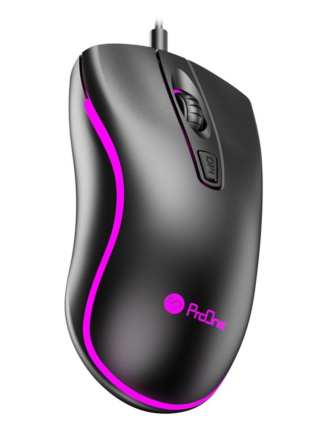 ProOne ProOne PMG40 Optical Gaming Mouse with 4D function key, RGB light, optical Engine, 1600 Selectable DPI, for PC & Laptop  - Image 2