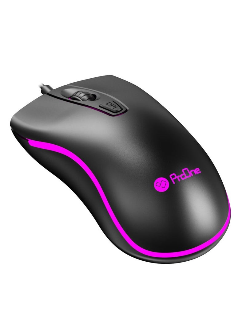 ProOne ProOne PMG40 Optical Gaming Mouse with 4D function key, RGB light, optical Engine, 1600 Selectable DPI, for PC & Laptop  - Image 3