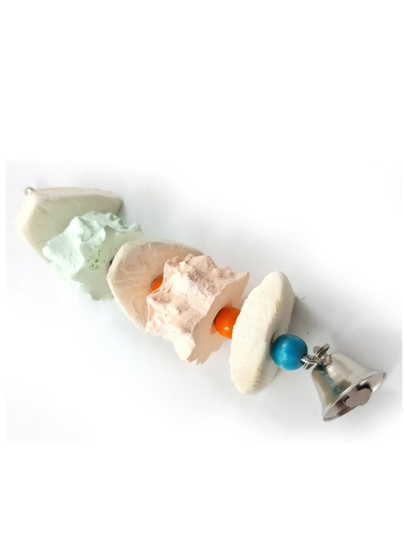 Sylqvxh Bird Cuttlebone, Parrot Chewing Toy Beak Trimmer Calcium Stone with Bell for Parrots Conures Cockatiels Parrots Budgies African Grey-2PCS - Image 5