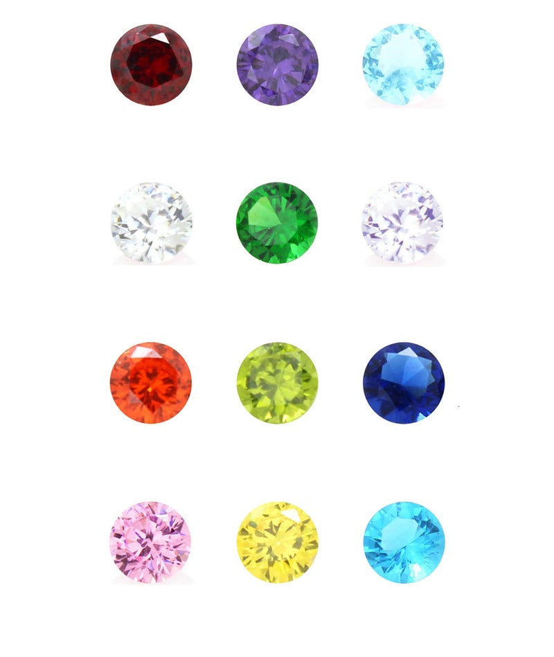 Beffy 96Pcs 5mm Crystal Birthstones for Floating Charms Living Memory Lockets DIY Pendant Necklace