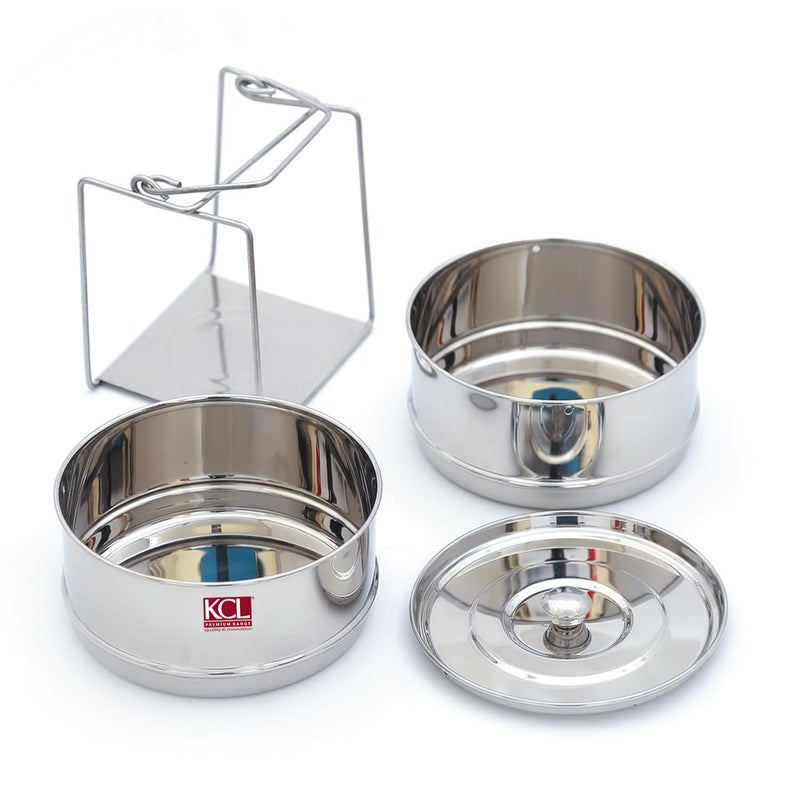 KCL Cooker Separator Outer Lid Pressure Cooker, 3 - litres (2 Containers with Lifter)- Diamater - 5.5 Inches, Stainless steel. - Image 3