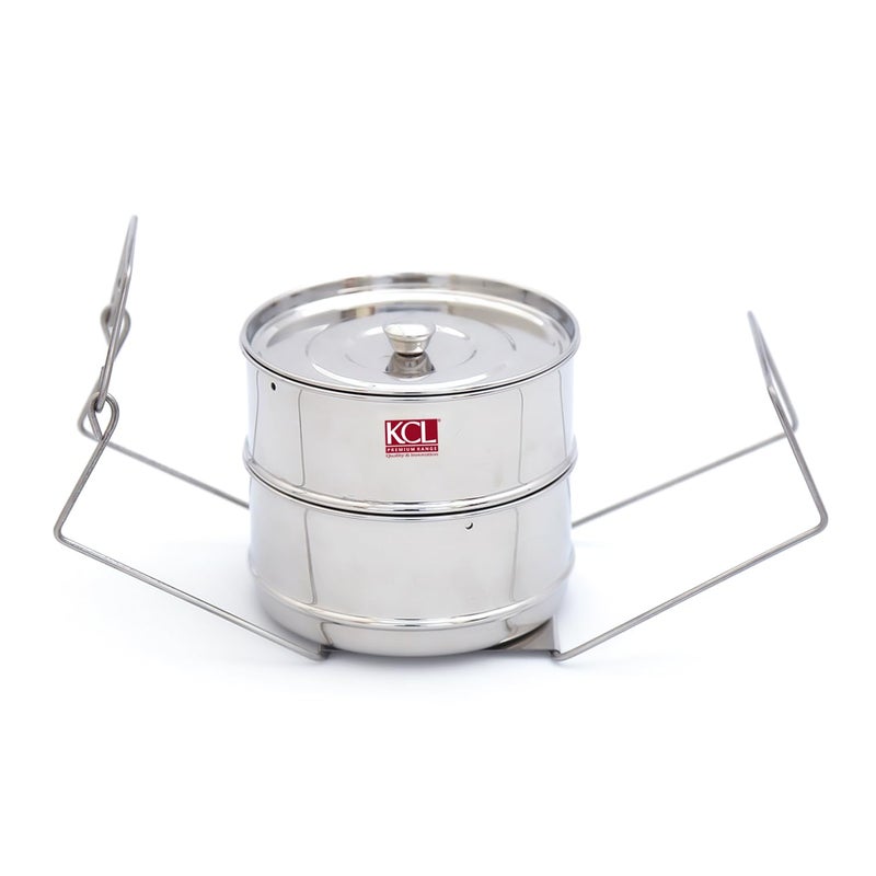 KCL Cooker Separator Outer Lid Pressure Cooker, 3 - litres (2 Containers with Lifter)- Diamater - 5.5 Inches, Stainless steel. - Image 2