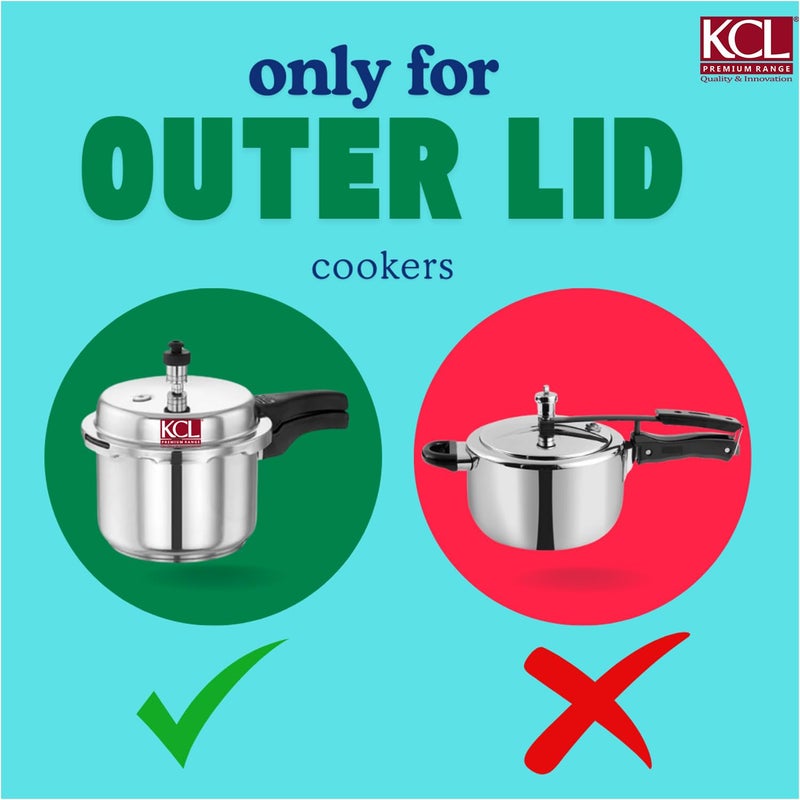 KCL Cooker Separator Outer Lid Pressure Cooker, 3 - litres (2 Containers with Lifter)- Diamater - 5.5 Inches, Stainless steel. - Image 4