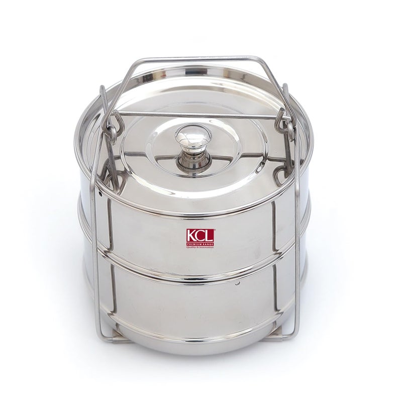 KCL Cooker Separator Outer Lid Pressure Cooker, 3 - litres (2 Containers with Lifter)- Diamater - 5.5 Inches, Stainless steel. - Image 1