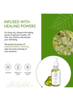 Honeybee Gardens Honeybee Gardens Crystal Infused Body Oil, Peridot, Organic, Moisturizing, Non-Greasy, for All Skin Types, 2 Fl Oz  - Image 4