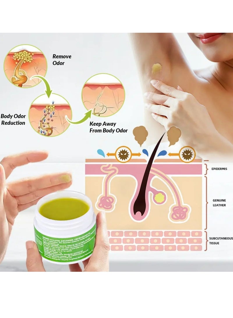 Sumifun Body Odour Removal Cream Underarm Care Odor Cream Armpit Odor Cream Body Odour Remover Cream Herbal Body Odor Remover Underarm Sweat Deodorant Body Odour Removal Balm 10g - Image 4