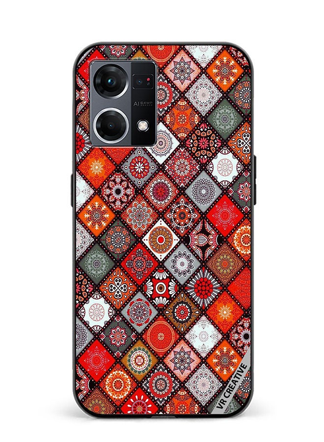 VR CREATIVE Protective Case Cover For Oppo Reno8 4G Mandala Design Multicolour - Image 1