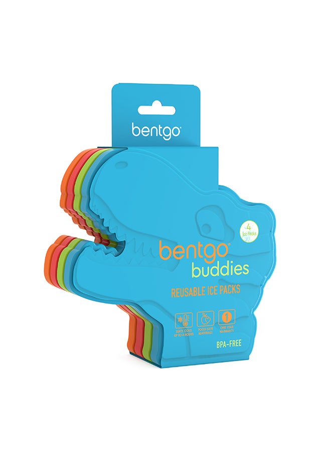 Bentgo عبوة من 4 أكياس ثلج قابلة لإعادة الاستخدام - ديناصور - Image 2