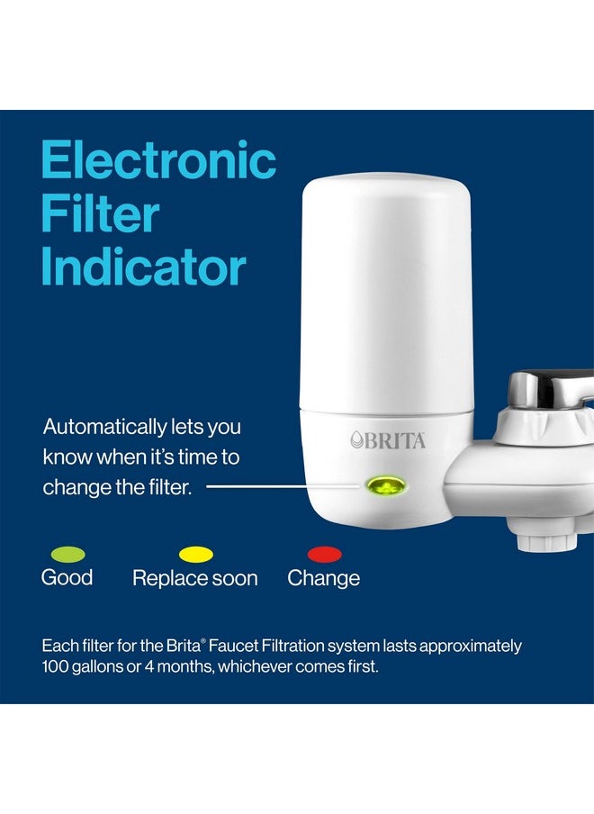 BRITA - Brita Faucet Mount Water Filter for Sink, Removes 99% of Lead, Elite Advanced Filtration System, Includes 2 Replacement Filters, White - Image 1