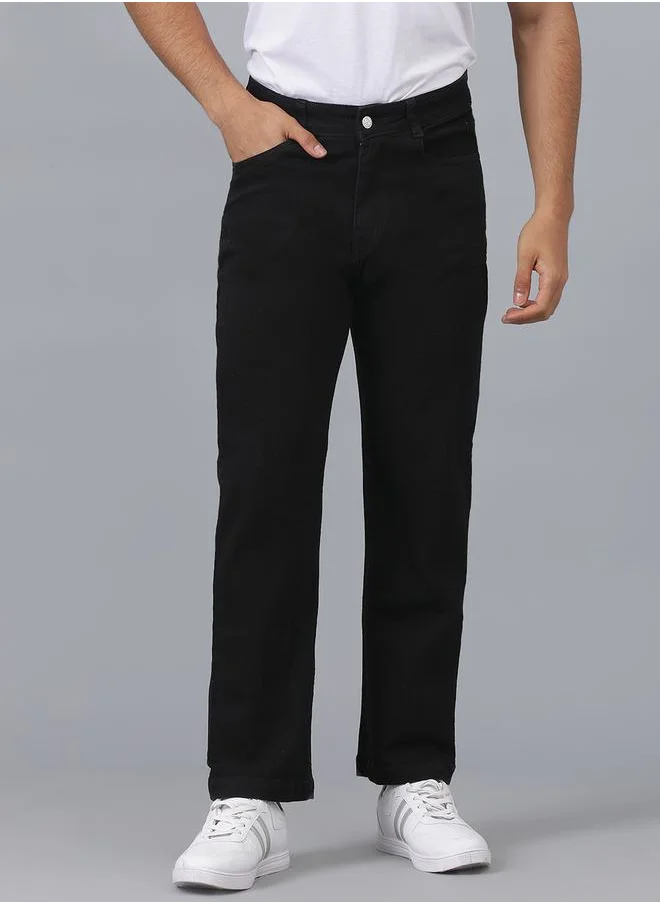 Kotty Straight Fit Mid Rise Solid Jeans