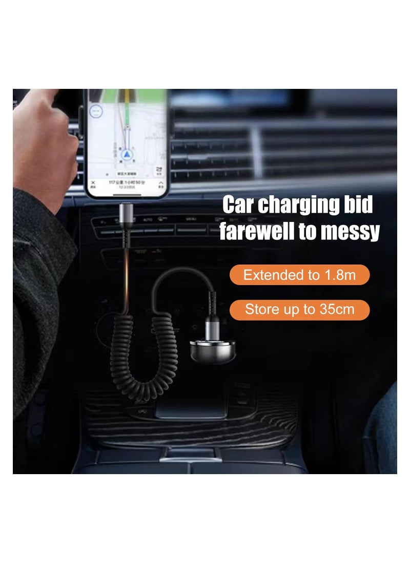 SYOSI - Type C Cable USB C to USB A Cable Rapid Charger Durable Nylon Braided USB C Charging Cable Type C Charger Retractable Fast Charging Coiled Cable for Most Smartphones Tablets Laptops - Image 1