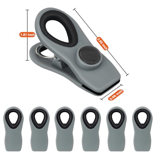TACGEA Chip Clips, Magnetic Bag Clips with Air Tight Seal for Food Storage, 12 Pieces (Gray) - Image 2