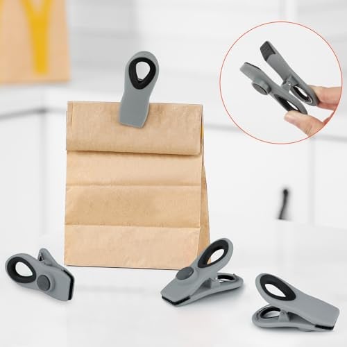 TACGEA Chip Clips, Magnetic Bag Clips with Air Tight Seal for Food Storage, 12 Pieces (Gray) - Image 5