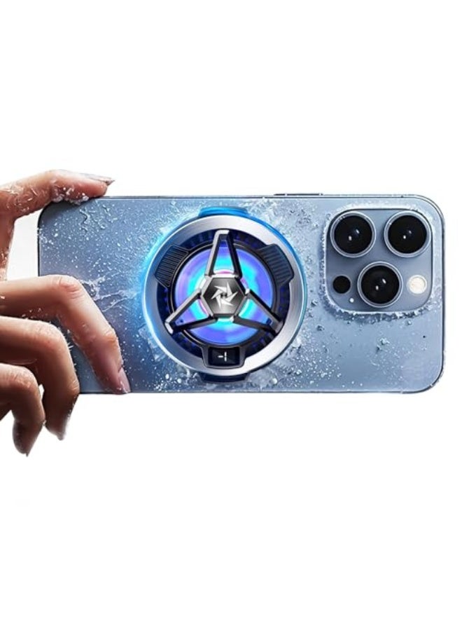 نالاكال مروحة تبريد الهواتف للألعاب، مبرد مغناطيسي نصف موصل لسلسلة آيفون 12 و13 و14 و15، تبريد عديم الضوضاء، مروحة تبريد محمولة للهواتف الذكية وأجهزة أندرويد/تابلت/آيباد. - Image 1