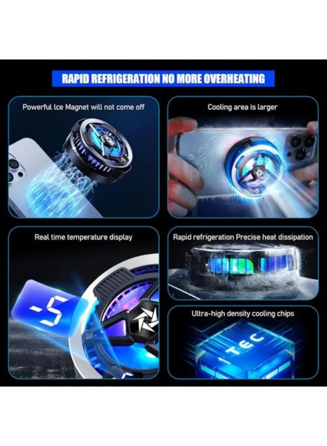 نالاكال مروحة تبريد الهواتف للألعاب، مبرد مغناطيسي نصف موصل لسلسلة آيفون 12 و13 و14 و15، تبريد عديم الضوضاء، مروحة تبريد محمولة للهواتف الذكية وأجهزة أندرويد/تابلت/آيباد. - Image 4