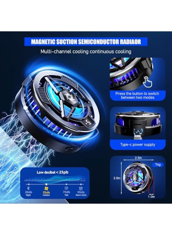 نالاكال مروحة تبريد الهواتف للألعاب، مبرد مغناطيسي نصف موصل لسلسلة آيفون 12 و13 و14 و15، تبريد عديم الضوضاء، مروحة تبريد محمولة للهواتف الذكية وأجهزة أندرويد/تابلت/آيباد. - Image 5