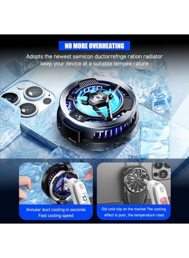 نالاكال مروحة تبريد الهواتف للألعاب، مبرد مغناطيسي نصف موصل لسلسلة آيفون 12 و13 و14 و15، تبريد عديم الضوضاء، مروحة تبريد محمولة للهواتف الذكية وأجهزة أندرويد/تابلت/آيباد. - Image 2