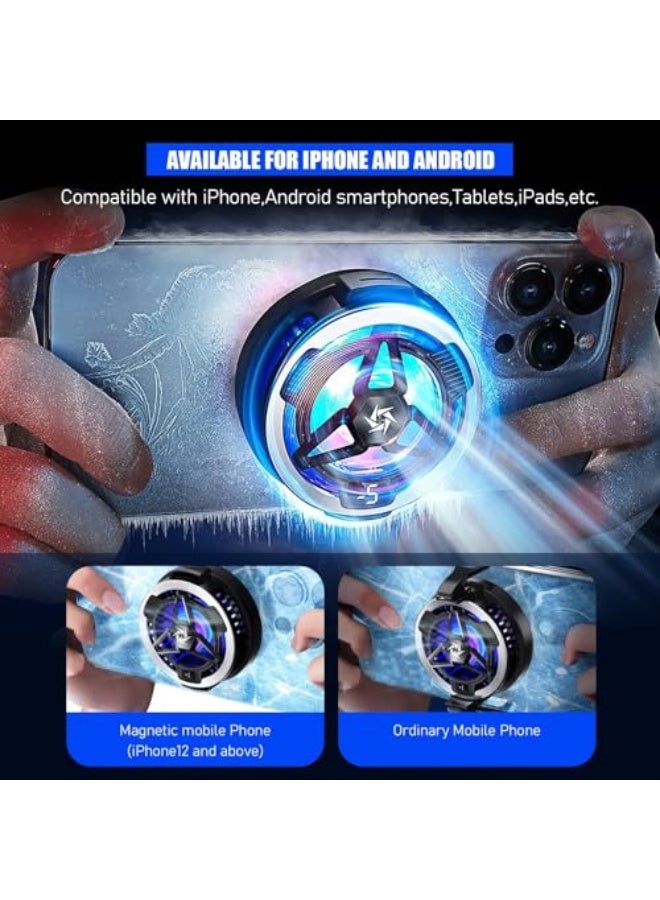 نالاكال مروحة تبريد الهواتف للألعاب، مبرد مغناطيسي نصف موصل لسلسلة آيفون 12 و13 و14 و15، تبريد عديم الضوضاء، مروحة تبريد محمولة للهواتف الذكية وأجهزة أندرويد/تابلت/آيباد. - Image 3