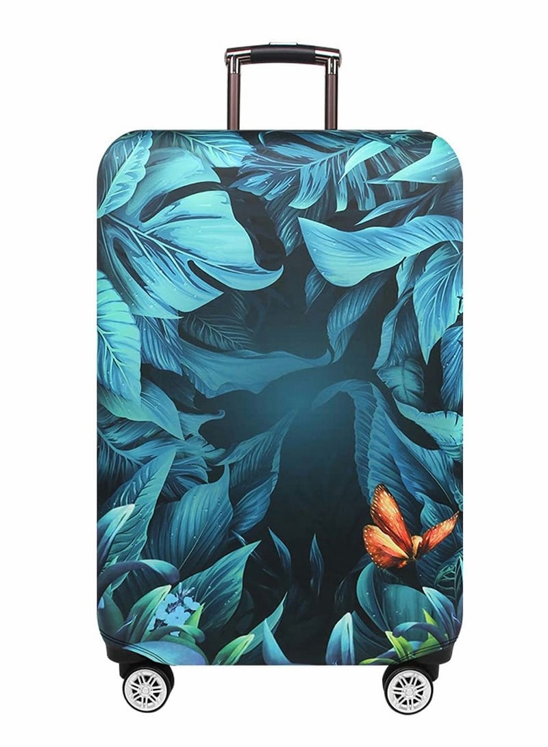 Excefore Luggage Cover, Water-Washable Suitcase Cover, Spandex Elastic Anti Scratch Luggage Protective Covers for 22-24 Inch Trolley Case for Business Trip School Daily Usin (Rainforest) - Image 1