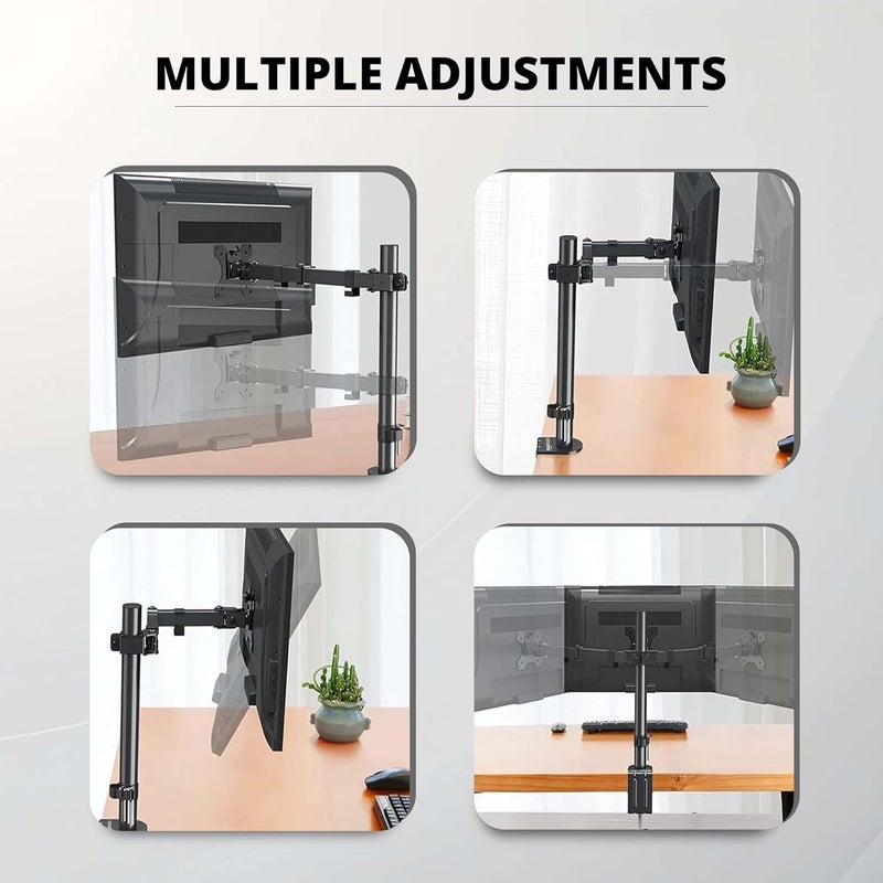 ROBUSTT Computer PC Monitor LED TV Desk Mount Stand with Articulating Center Arm Joint | for 15" to 33" Screens Full Motion Mount | Height Adjustable | Gaming Screen - Pack of 5 - Image 4