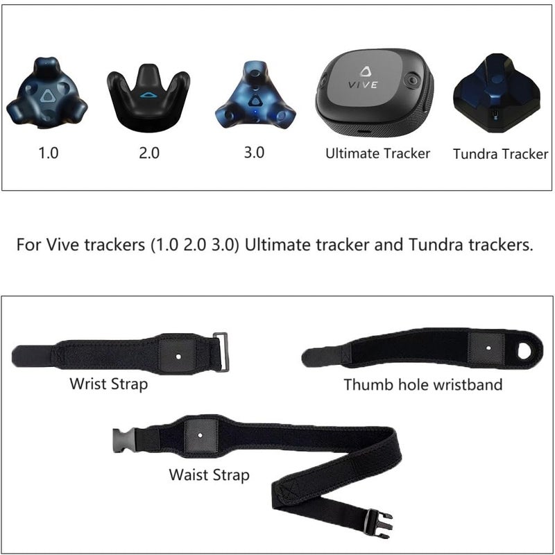 RSFIL HTC Vive Tracker، Vive Ultimate Tracker، حزام تتبع كامل الجسم Tundra Tracker للواقع الافتراضي، 1 حزام، 2 حزام معصم و 2 حزام كف. - Image 2