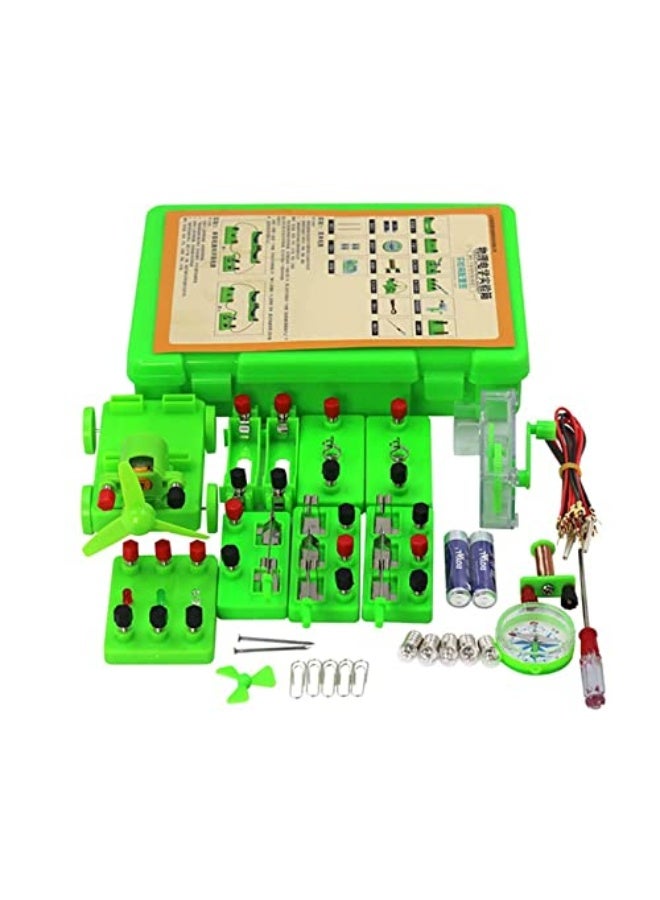 مجموعة أدوات الدائرة الكهربائية للفيزياء - مجموعة تعليمية أساسية لتعلم الدوائر الكهربائية - مجموعة تجارب المغناطيسية للدائرة للمبتدئين في تعلم الفيزياء الأساسية - Image 1
