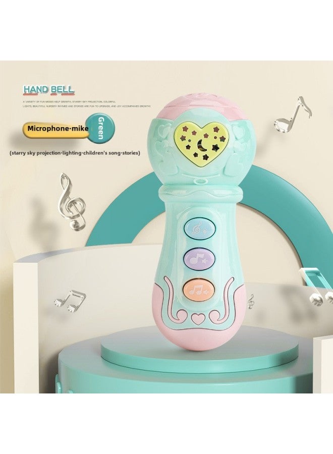 Rocking Bell Toy Baby Bed Bell Rattles Soft Plush Sound Making Toy For Infants Nursery Decoration Entertainment-Color:Music Microphone Green (opp Bag) - Image 1