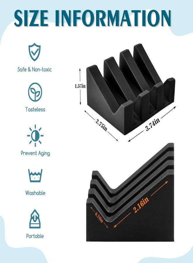 Coipdfty Soap Dishes, Silicone Shower Soap Dish with Drianage, Bar Soap Holder & Saver Waterfall Self-Draining to Keep Your Bar Soap Organized and Clean (Black) - Image 2
