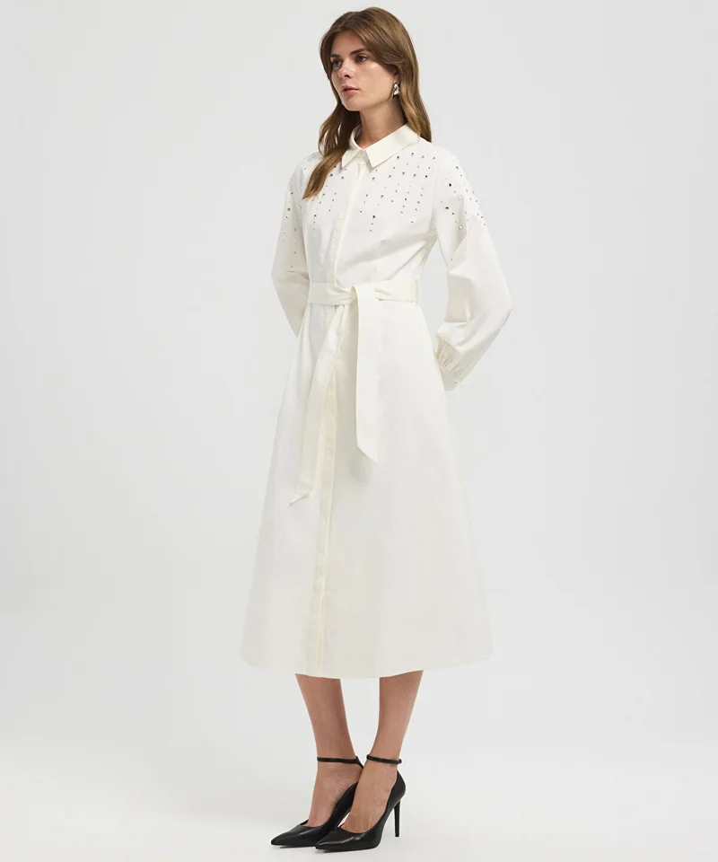 ابيكول Embellished Poplin Dress