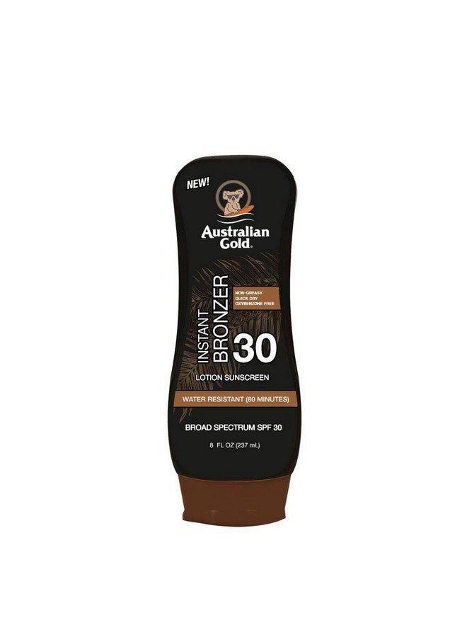 Australian Gold Sunscreen Lotion With Instant Bronzer, Broad Spectrum, Water Resistant, Nongreasy, Oxybenzone Free, Cruelty Free, Spf 30, Coconut, 8 Fl Oz (A70902) - Image 1