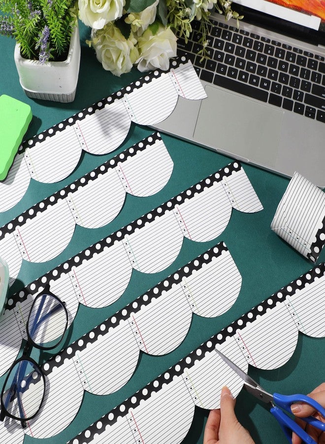 Zonon 65. 6ft Composition Notebook and Black and White Dot Bulletin Board Border Composition Notebook Scalloped Rolled Border Trim for Bulletin School Classroom Wall Desks Locker Decorations - Image 4