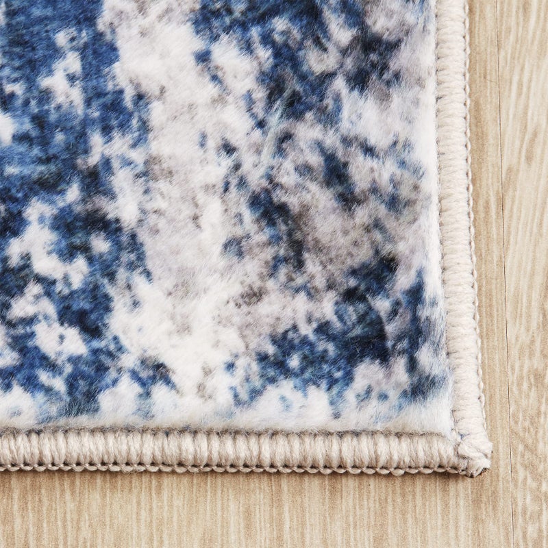 Gent drizz Area Rug Living Room Rugs: 8x10 Large Soft Indoor Carpet Modern Abstract Decor Rug with Non Slip Rubber Backing for Under Dining Table Nursery Home Office Bedroom Blue - Image 4