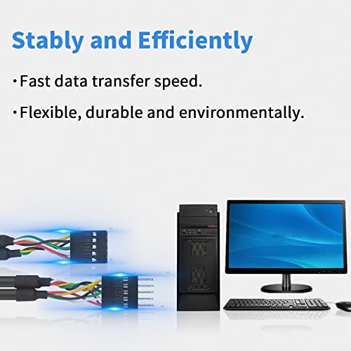 Duttek USB Header Extension Cable, USB Motherboard Cable, USB Header 10 Pin Male to Female Header Extender Extension Dupont Jumper Wires Cable 1M/3.3Ft - Image 5