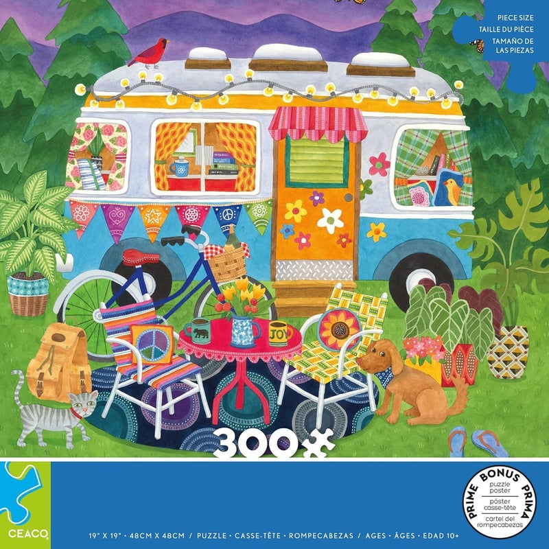 Ceaco - Happy Camper - Mountain Camper - Oversized 300 Piece Jigsaw Puzzle, 19 x 19 - Image 3