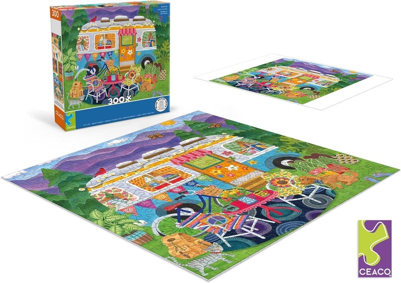 Ceaco - Happy Camper - Mountain Camper - Oversized 300 Piece Jigsaw Puzzle, 19 x 19 - Image 5
