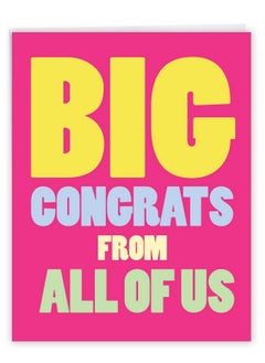NobleWorks - Jumbo Congratulations Greeting Card (8.5 X 11 Inch) - Group Congrats Notecard From All Of Us, Groups - Big Congrats From Us J3893Cgg  - Image 1