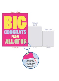NobleWorks - Jumbo Congratulations Greeting Card (8.5 X 11 Inch) - Group Congrats Notecard From All Of Us, Groups - Big Congrats From Us J3893Cgg  - Image 4