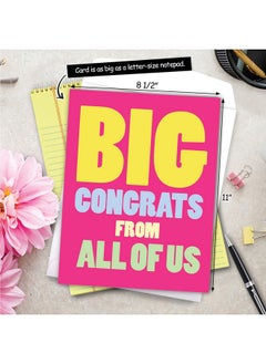 NobleWorks - Jumbo Congratulations Greeting Card (8.5 X 11 Inch) - Group Congrats Notecard From All Of Us, Groups - Big Congrats From Us J3893Cgg  - Image 3