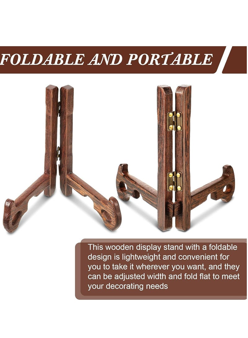 Oasisgalore 2 Pack Red Wooden Display Stand, 5 Inch Plate Holder & Picture Frame Easel for Home Decor - Image 3