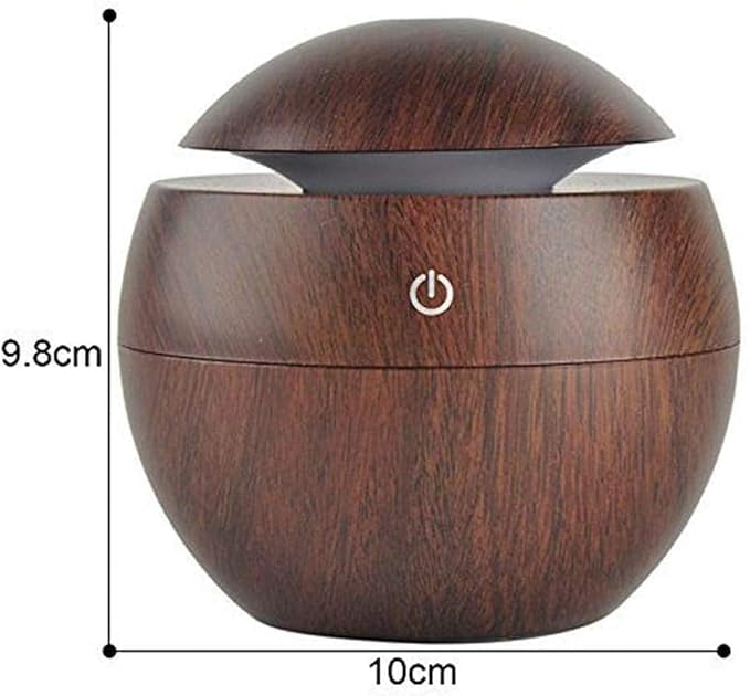 KERFORAWooden Essential Oil Diffuser Cool Mist Humidifier with Colorful Light Aroma Air Humidifier for Car Office Baby Rooms and Home UseWooden Dark - Image 2