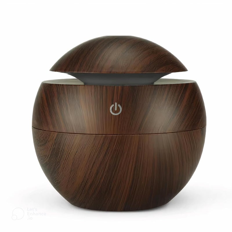 KERFORAWooden Essential Oil Diffuser Cool Mist Humidifier with Colorful Light Aroma Air Humidifier for Car Office Baby Rooms and Home UseWooden Dark - Image 1