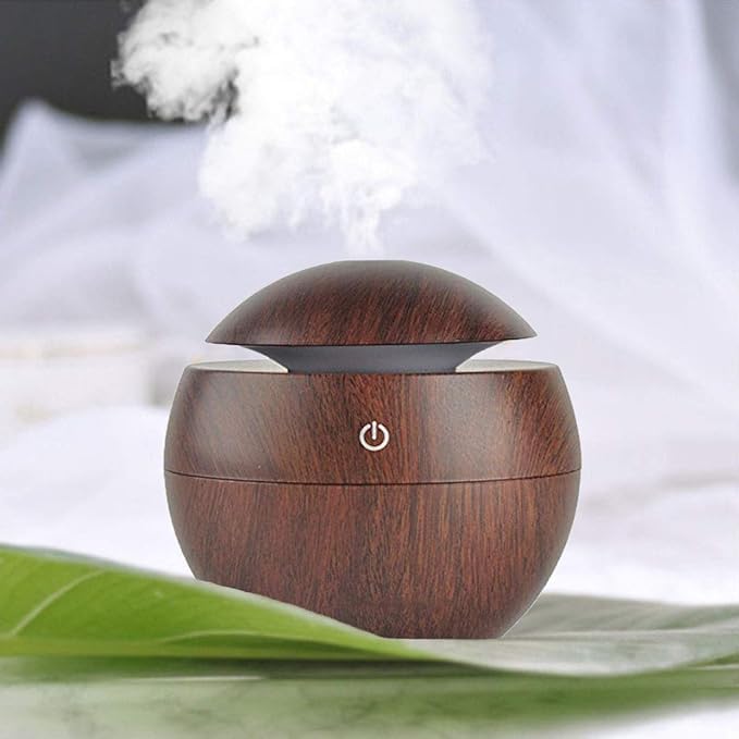 KERFORAWooden Essential Oil Diffuser Cool Mist Humidifier with Colorful Light Aroma Air Humidifier for Car Office Baby Rooms and Home UseWooden Dark - Image 3