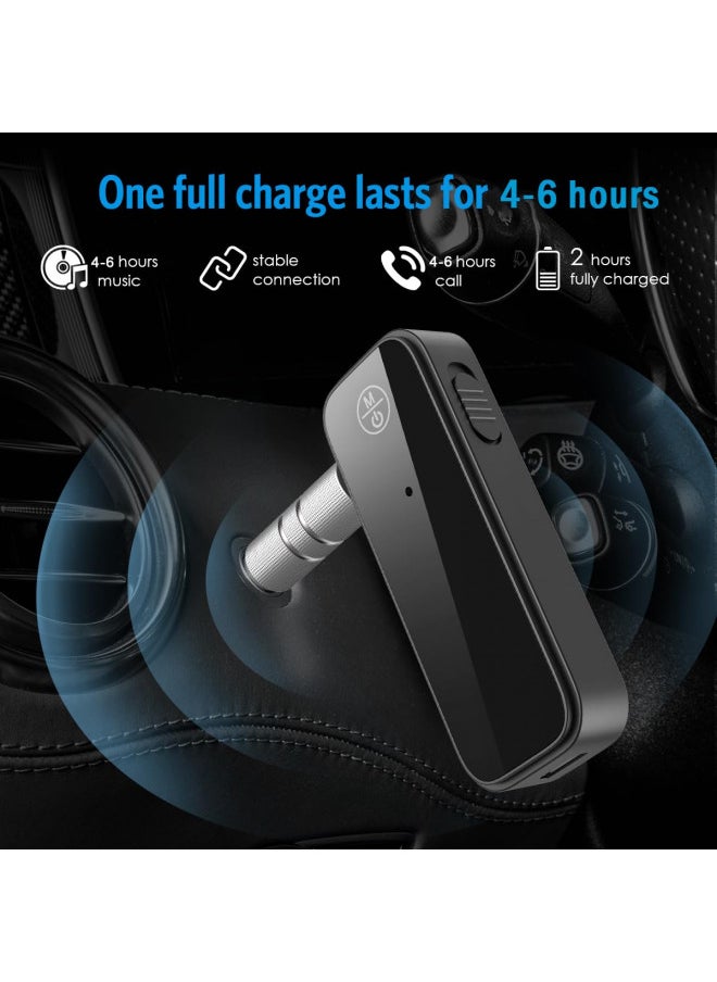JXTZ - (Newest) Aux Bluetooth 5.0 Adapter for Car, Bluetooth Receiver for Car Home Stereo System and Headphones, Bluetooth Aux Adapter, 2 in 1 Wireless Bluetooth Transmitter and Receiver for Hands-Free Call - Image 1