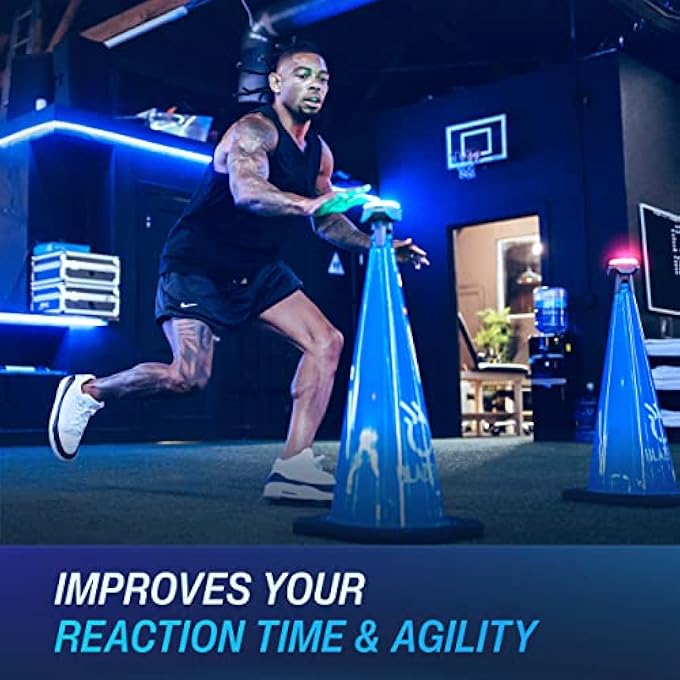 rayihni Flash Reflex And Reaction Training Led Light Pods To Improve Reaction Time, Fitness, Speed And Agility - For Coaches, Gyms, Sports Facilities And Individual Athlete Workouts Black - Image 3