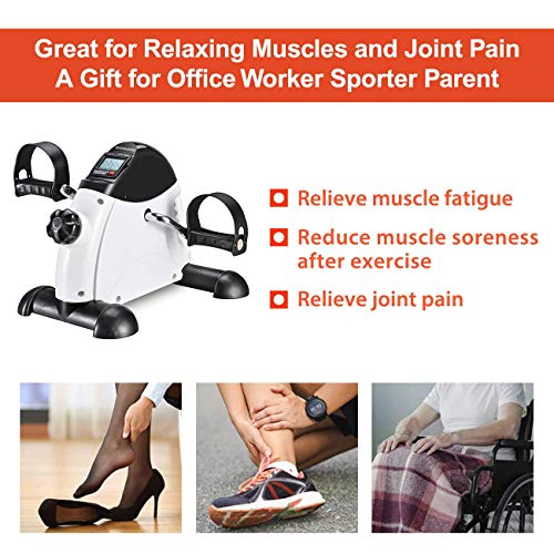 TECHMOO Under Desk Bike Pedal Exerciser Portable Home Exercise Bike Pedal Exerciser Foot Peddler Portable Therapy Bicycle Leg Peddler Portable Mini Cycle Bike for Hands Arm Trainer - Image 5