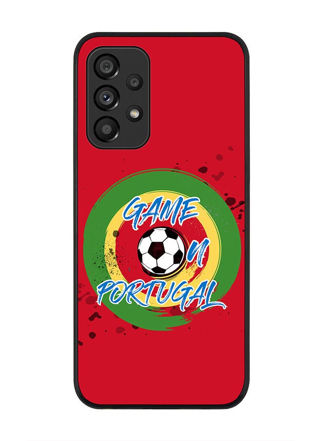 Stylizedd Rugged Black edge case for Samsung Galaxy A33 5G Slim fit Soft Case Flexible Rubber Edges Anti Drop TPU Gel Thin Cover - Game on Portugal - Image 1