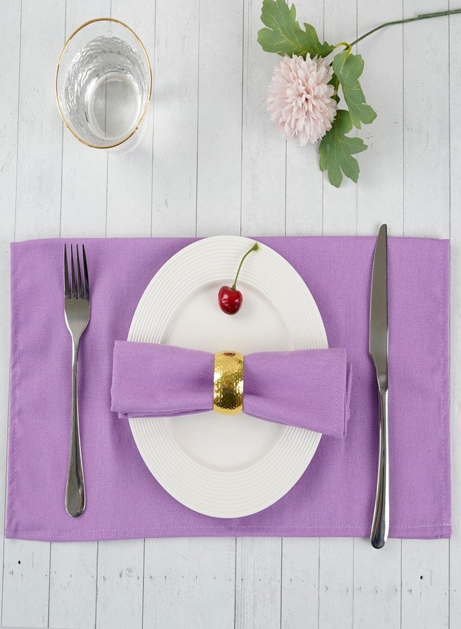 INFEI Solid Color Cotton Blended Dinner Cloth Napkins - Set of 12 (17 x 17 inches) - for Wedding Parties Events & Home Use (Lavender) - Image 2