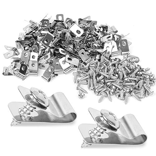 Tottist 220 Pcs Fence Wire Clamps Stainless Steel Fencing Mounting Clips with 220 Pcs Stainless Steel Screws for 1216 Gauge Welded Wire to Wood Metal or Vinyl FenceX220 Kit - Image 1